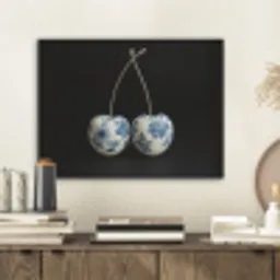 Kersen - Delfts blauw - Fruit PET vilt klein -sfeer1