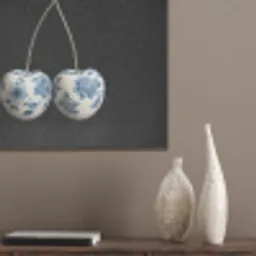 Kersen - Delfts blauw - Fruit PET vilt klein -sfeer6_closeup