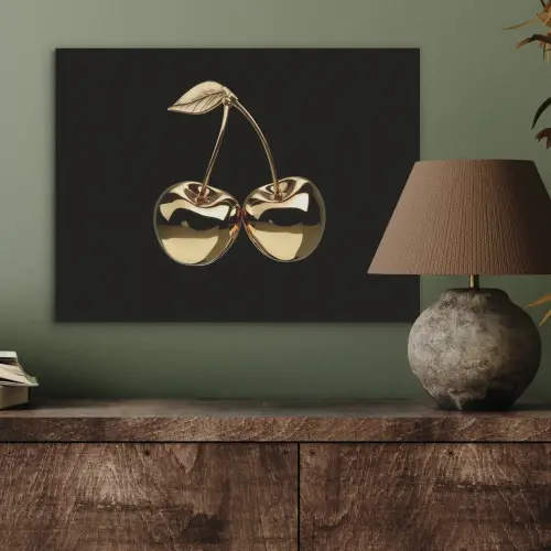 Kersen - Zwart - Goud - Chrome PET vilt klein -sfeer2