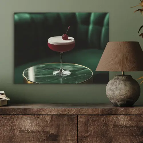 Kers - Cocktail - Rood - Marmer PET vilt klein -sfeer2