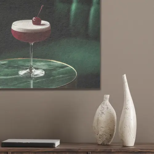 Kers - Cocktail - Rood - Marmer PET vilt klein -sfeer6_closeup
