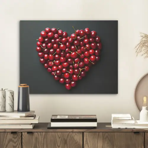 Kersen - Hart - Rood - Zwart PET vilt klein -sfeer1
