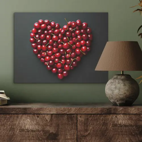 Kersen - Hart - Rood - Zwart PET vilt klein -sfeer2