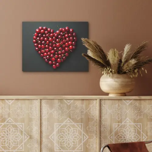 Kersen - Hart - Rood - Zwart PET vilt klein -sfeer4