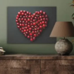 Kersen - Hart - Rood - Zwart PET vilt klein -sfeer2
