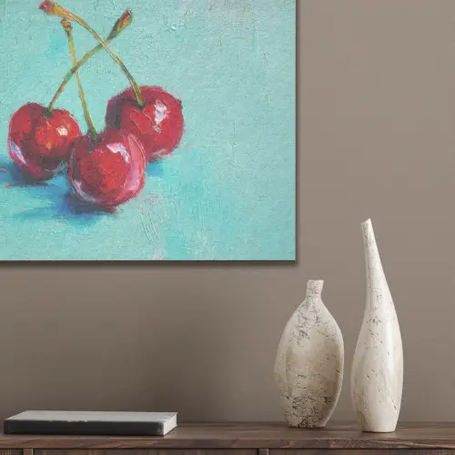 Kersen - Rood - Drie - Geverfd PET vilt klein -sfeer6_closeup