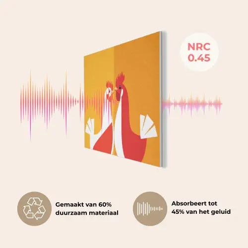 Kippen - Oranje - Vlakken PET vilt klein -USP_NL