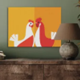 Kippen - Oranje - Vlakken PET vilt klein -sfeer2