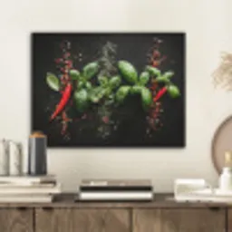 Chilipepers - Basilicum - Blaadjes - Rood PET vilt klein -sfeer1