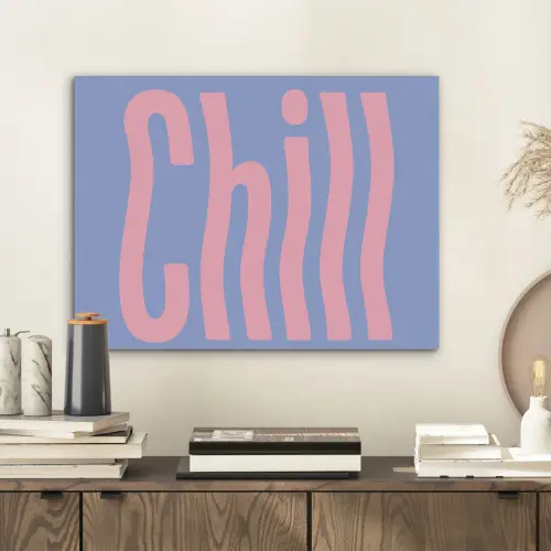Chill - Roze - Blauw - Golvend PET vilt klein -sfeer1