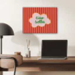 Ciao bella - Tekstwolk - Strepen - Oranje PET vilt klein -sfeer5