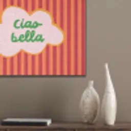 Ciao bella - Tekstwolk - Strepen - Oranje PET vilt klein -sfeer6_closeup