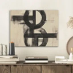 Cirkels - Balken - Zwart - Abstract PET vilt klein -sfeer1
