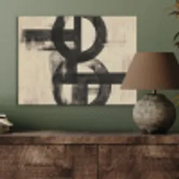 Cirkels - Balken - Zwart - Abstract PET vilt klein -sfeer2