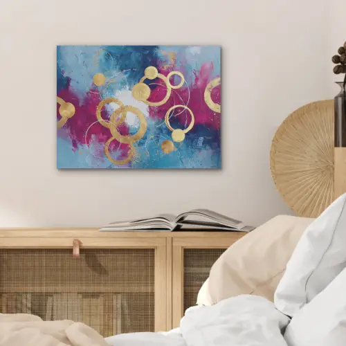 Cirkels - Goud - Abstract PET vilt klein -sfeer3