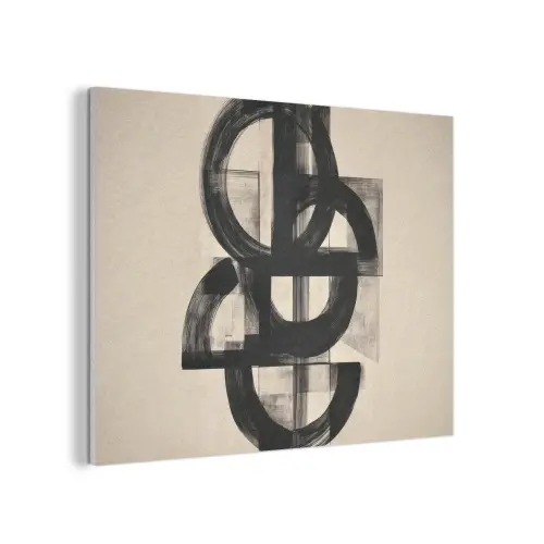 Cirkels - Lijnen - Vormen - Zwart PET vilt klein -3d