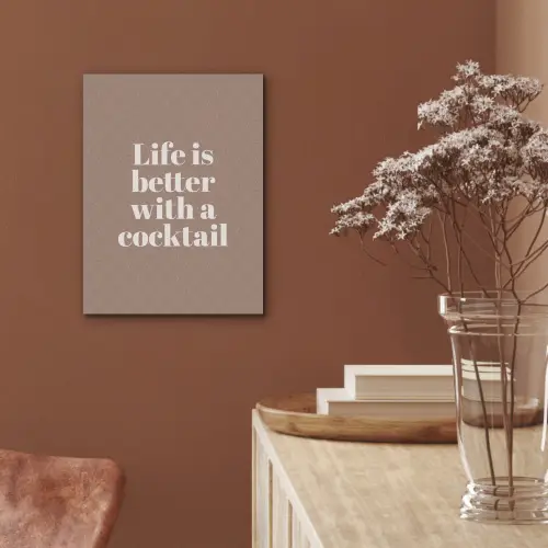 Cocktail - Tekst - Patroon - Wit PET vilt klein -sfeer4