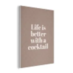 Cocktail - Tekst - Patroon - Wit PET vilt klein -3d