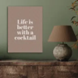 Cocktail - Tekst - Patroon - Wit PET vilt klein -sfeer2