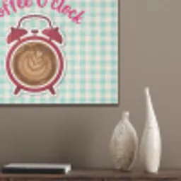 Koffie - Klok - Groen PET vilt klein -sfeer6_closeup