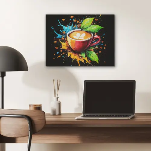 Koffie - Graffiti - Drinken - Abstract PET vilt klein -sfeer5