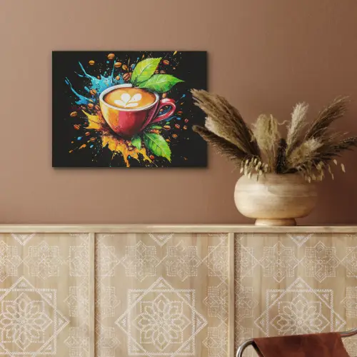 Koffie - Graffiti - Drinken - Abstract PET vilt klein -sfeer4