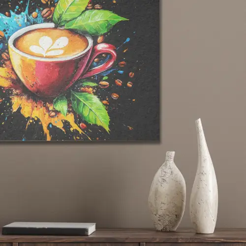 Koffie - Graffiti - Drinken - Abstract PET vilt klein -sfeer6_closeup