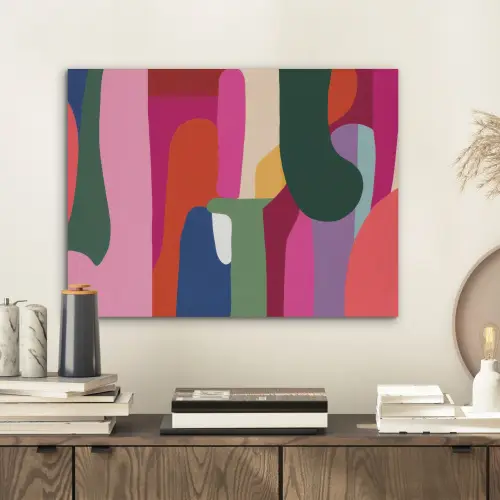 Kleurvakken - Recht - Rond - Abstract PET vilt klein -sfeer1