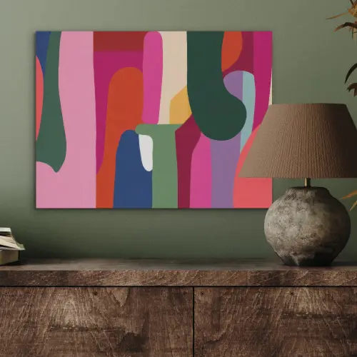Kleurvakken - Recht - Rond - Abstract PET vilt klein -sfeer2