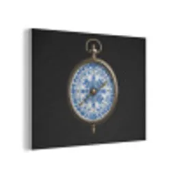 Kompas - Delfts blauw - Zwart PET vilt klein -3d