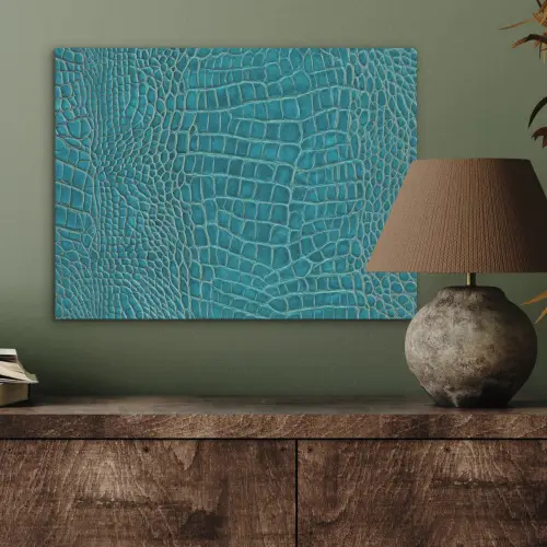 Krokodillenleertextuur - Blauw - Exotisch PET vilt klein -sfeer2