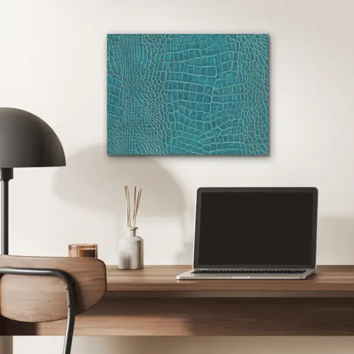 Krokodillenleertextuur - Blauw - Exotisch PET vilt klein -sfeer5