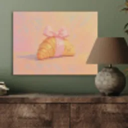 Croissant - Strik - Roze PET vilt klein -sfeer2