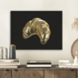 Croissant - Brood - Goud - Zwart PET vilt klein -sfeer1