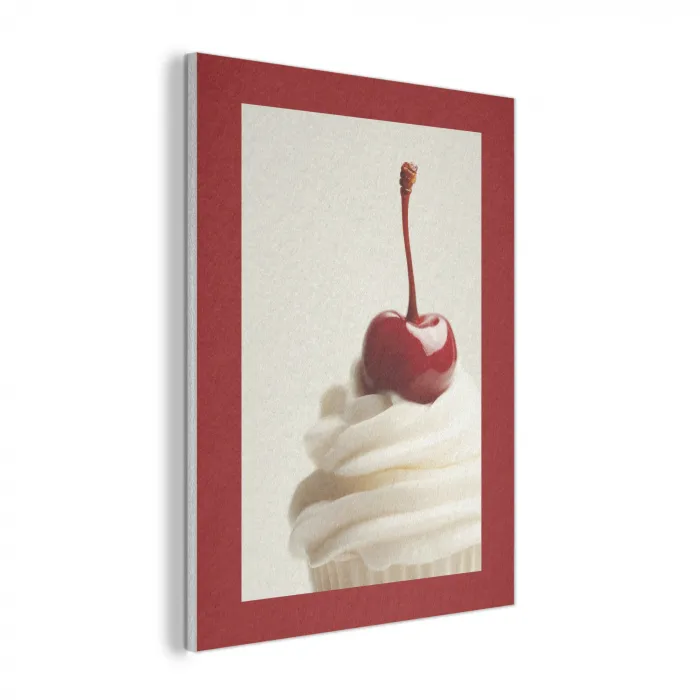 Cupcake - Kers - Rood PET vilt klein -3d