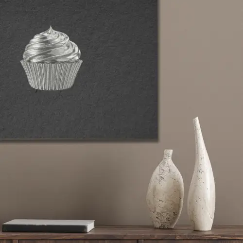 Cupcake - Luxueus - Zilver PET vilt klein -sfeer6_closeup