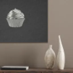 Cupcake - Luxueus - Zilver PET vilt klein -sfeer6_closeup