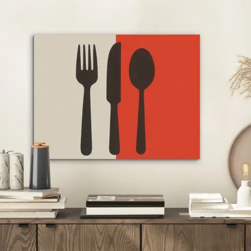 Bestek - Rood - Wit PET vilt klein -sfeer1
