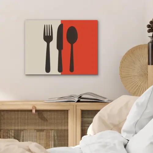 Bestek - Rood - Wit PET vilt klein -sfeer3