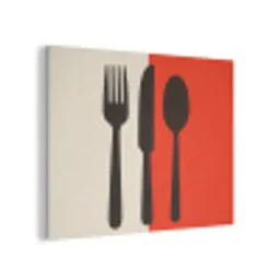 Bestek - Rood - Wit PET vilt klein -3d