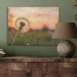 Paardenbloem - Zonsondergang - Veld PET vilt klein -sfeer2