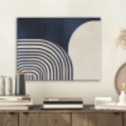 Donkerblauw - Abstract - Lijnen PET vilt klein -sfeer1