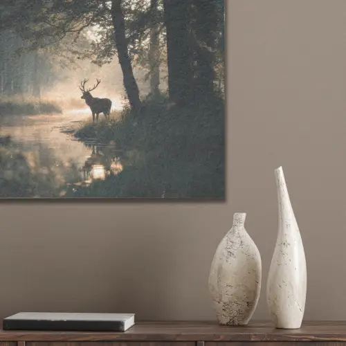Hert - Bosbeek - Mystiek PET vilt klein -sfeer6_closeup