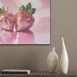 Disco - Fruit - Glitter - Strawberry PET vilt klein -sfeer6_closeup
