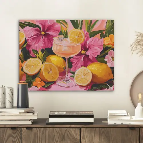 Drink - Bloemen - Yellow PET vilt klein -sfeer1