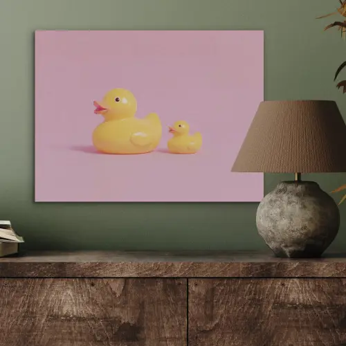 Eendjes - Vrolijk - Roze PET vilt klein -sfeer2