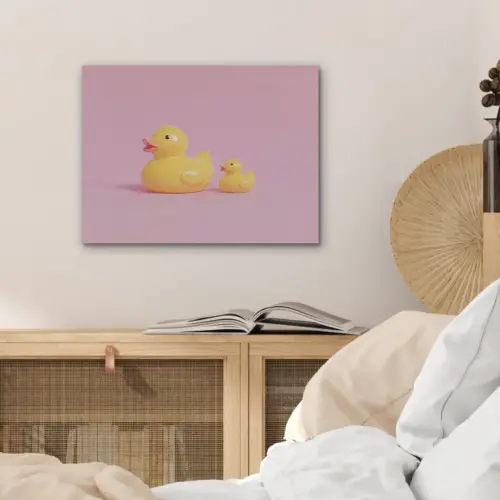 Eendjes - Vrolijk - Roze PET vilt klein -sfeer3