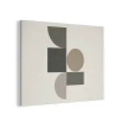 Aardetinten - Abstracte compositie - Eenvoudige vormen PET vilt klein -3d