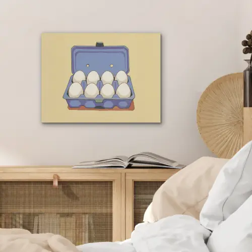Eieren - Doos - Minimalistisch - Blauw PET vilt klein -sfeer3