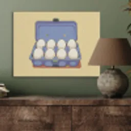 Eieren - Doos - Minimalistisch - Blauw PET vilt klein -sfeer2